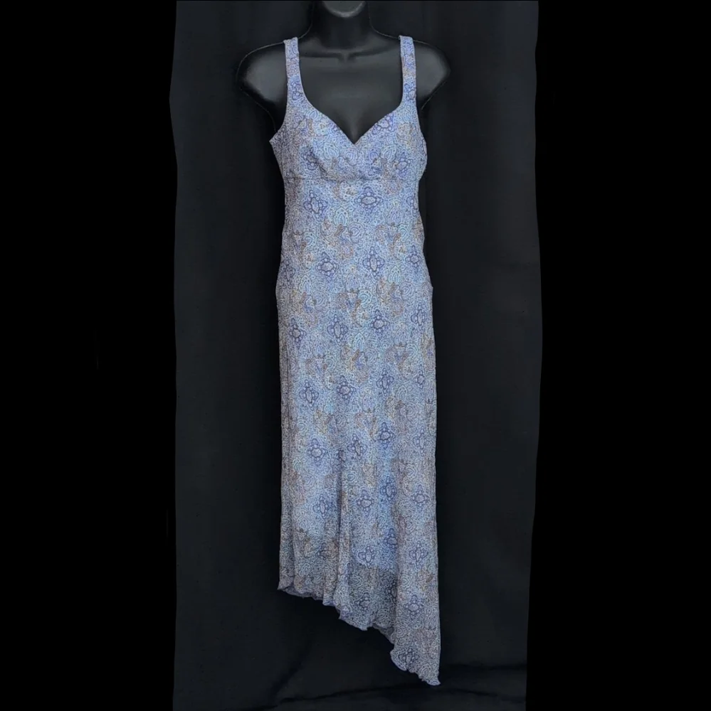 Blue and Brown Paisley Iz Byer Dress - Picture 1 of 7